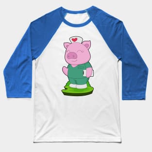 Pig Nurse Notepad Baseball T-Shirt